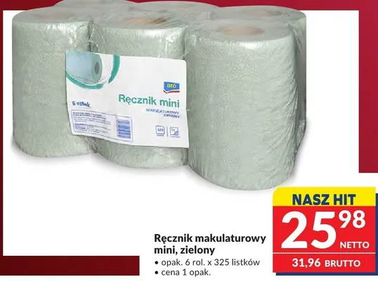 Ręcznik makulaturowy mini, zielony Makro promocja w Makro