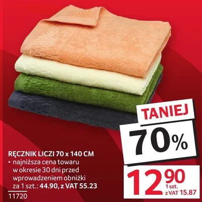 Ręcznik 70 x 140 cm Selgros promocja w Selgros