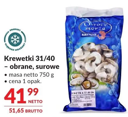 Krewetki 31/40 obrane surowe Makro promocja w Makro