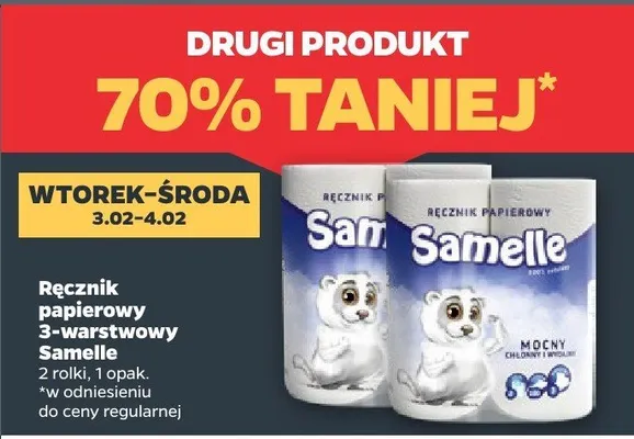 Ręcznik papierowy 3-warstwowy Samelle promocja w Netto