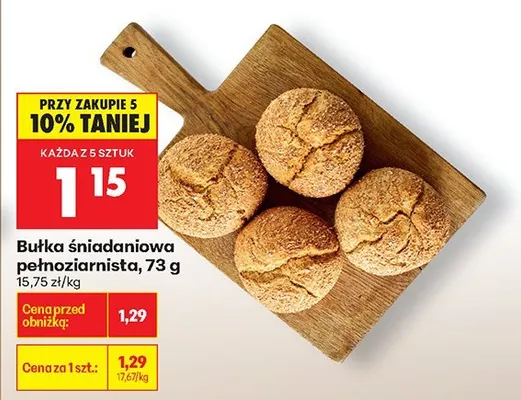 Bułka śniadaniowa pełnoziarnista promocja w Biedronka