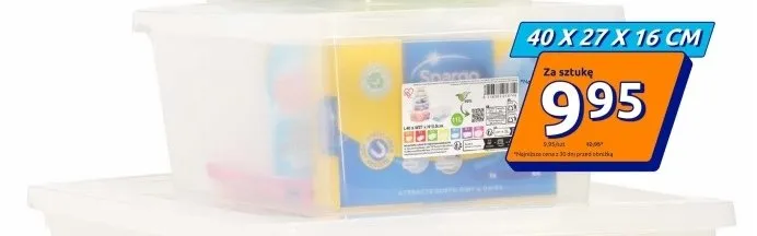 Pudełko do przechowywania z pokrywą 40x27x16 cm promocja w Action