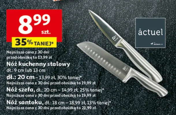 Nóż kuchenny stalowy promocja w Auchan