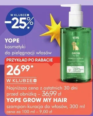 Kuracja do włosów YOPE GROW MY HAIR promocja w Super-Pharm