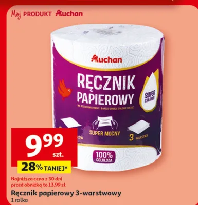 Ręcznik papierowy Auchan 3-warstwowy promocja