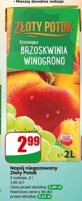 Napój niegazowany, 2 rodzaje promocja w Dino