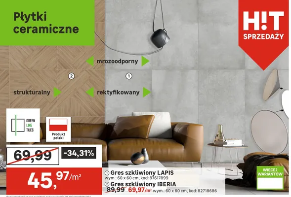 Gres szkliwiony IBERIA promocja w Leroy Merlin