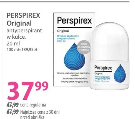 Antyperspirant Original w kulce Perspirex promocja w Hebe