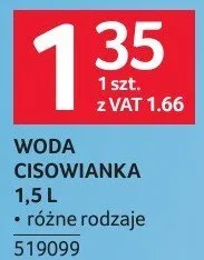 Woda Cisowianka 1,5 l promocja w Selgros