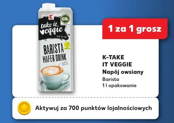 Napój owsiany Barista K-Take It Veggie promocja w Kaufland