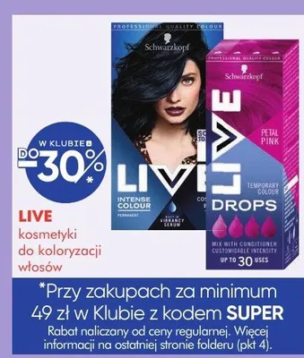 Farba do włosów LIVE Schwarzkopf kosmetyki do koloryzacji włosów promocja w Super-Pharm