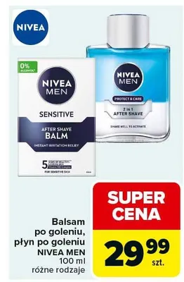 Balsam po goleniu, płyn po goleniu NIVEA MEN różne rodzaje promocja w Carrefour