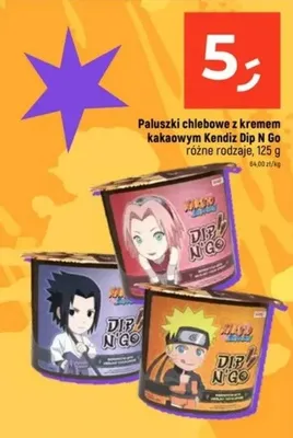 Paluszki chlebowe z kremem kakaowym Kendiz Dip N Go różne rodzaje promocja w Dealz
