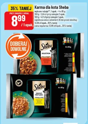 Karma dla kota Sheba, wybrane rodzaje, 1 opak. - 4 x 85 g promocja w POLOmarket