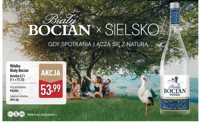 Wódka Biały bocian vodka promocja w Aldi