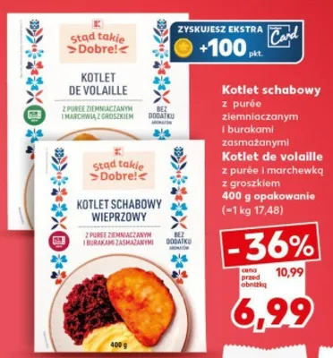 Kotlet schabowy z puree ziemniaczanym i burakami z czosnkiem promocja w Kaufland