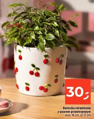 Doniczka ceramiczna z wzorem przestrzennym wys. 16 cm, Ø 17 cm promocja w Dealz