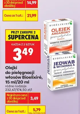 Olejki do pielęgnacji włosów, 15-20 ml różne rodzaje promocja w Biedronka