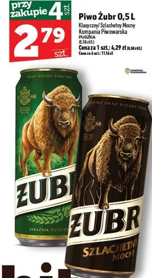 Piwo Żubr 0,5L Klasyczne/Szlachetny Mocny promocja w TOPAZ
