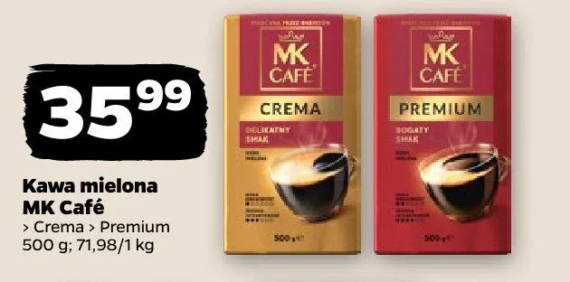Kawa mielona MK Café Crema/Premium promocja w Netto
