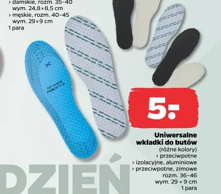 Uniwersalne wkładki do butów promocja w Netto
