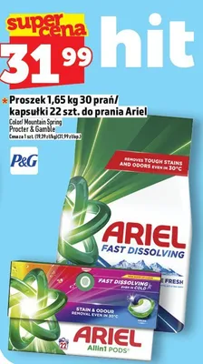 Proszek 1,65 kg 30 prań / kapsułki 22 szt. do prania Ariel Color Mountain Spring Procter & Gamble promocja w TOPAZ
