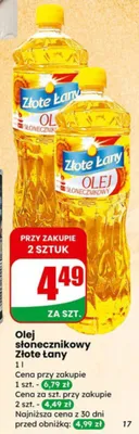 Olej słonecznikowy Złote Łany promocja w Dino