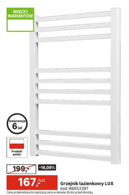 Grzejnik łazienkowy LUX promocja w Leroy Merlin