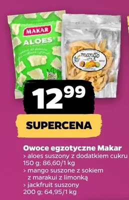 Owoce egzotyczne Makar aloes suszony/mango suszone/marakui z limonką/jackfruit suszony promocja w Netto