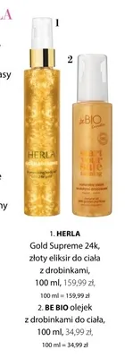 Olejek Herla Gold Supreme 24k, złoty eliksir do ciała z drobinkami promocja w Hebe