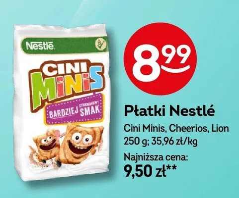 Płatki Nestlé Cini Minis, Cheerios, Lion promocja w Żabka