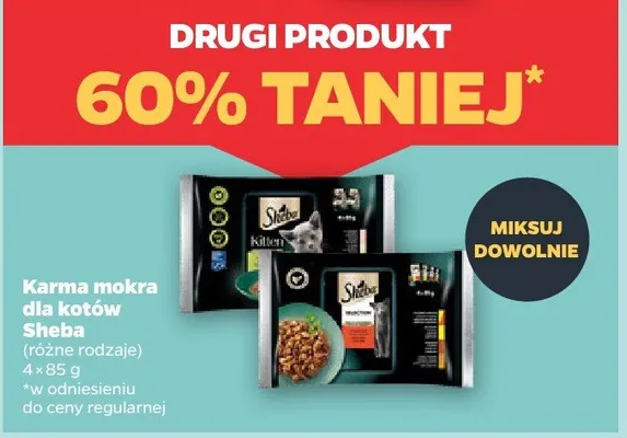 Karma mokra dla kotów Sheba różne rodzaje promocja w Netto