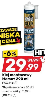 Klej montażowy Mamut 290 ml GO/ONI promocja w Bricomarche