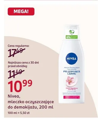 Mleczko oczyszczające do demakijażu, 200 ml Nivea promocja w Rossmann
