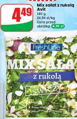 Mix sałat z rukolą  promocja w Dino