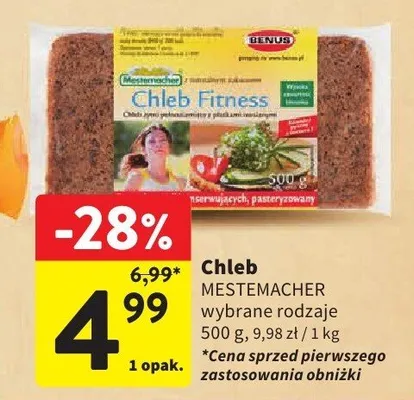 Chleb MESTEMACHER wybrane rodzaje 500 g promocja w Intermarche