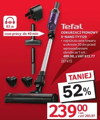 Odkurzacz pionowy X-NANO TY1129 Tefal promocja w Selgros