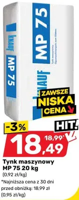 Tynk maszynowy MP 75 20 kg Bricomarche promocja w Bricomarche