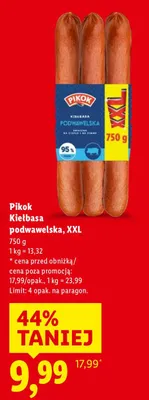 Kiełbasa podwawelska, XXL promocja w Lidl