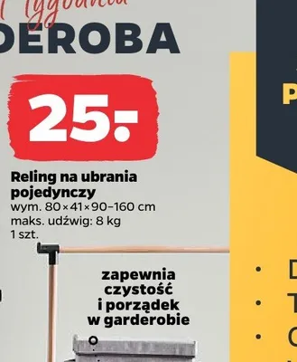 Reling na ubrania pojedynczy promocja w Netto