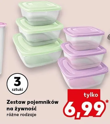 Zestaw pojemników na żywność 3 szt., różne rodzaje Kaufland promocja w Kaufland