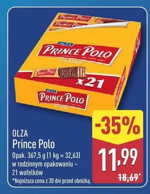 Batony Prince Polo 27-wafelków Olza promocja w Aldi