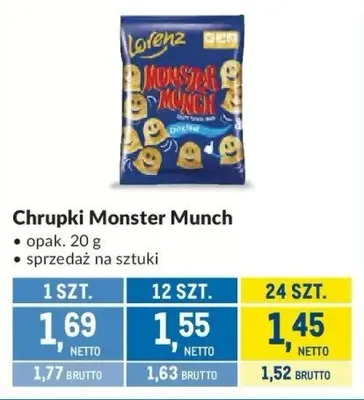 Chrupki Monster Munch Lorenz promocja w Makro