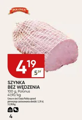 Szynka bez wędzenia Polonus promocja w Chata Polska