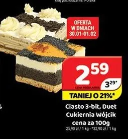Ciasto 3-bit, Duet Cukiernia wójcik cena za 100g promocja