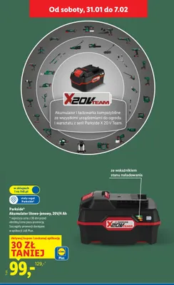 Akumulator litowo-jonowy 20V/4 Ah promocja w Lidl