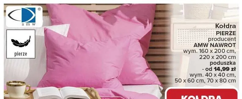 Poduszka Pierze AMW Nawrot 40 x 40 cm promocja