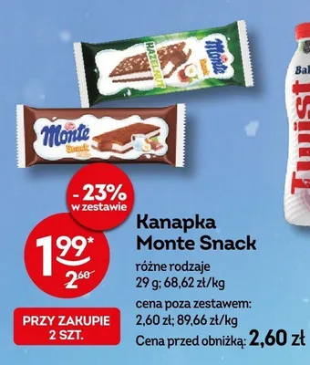 Kanapka Monte Snack różne rodzaje promocja w Żabka