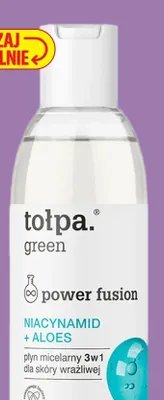 Płyn micelarny 3w1 dla skóry wrażliwej Green Power Fusion niacynamid + aloes  promocja w Biedronka