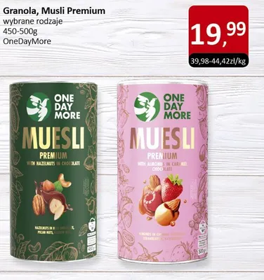 Granola, Musli Premium wybrane rodzaje OneDayMore promocja w Market Point